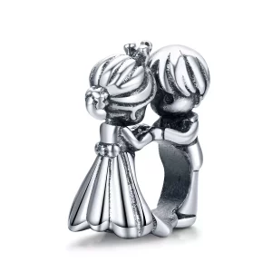 (imagen para) Charm de Plata con Estilo Pandora de Niño y Niña Bailando - SCC1565