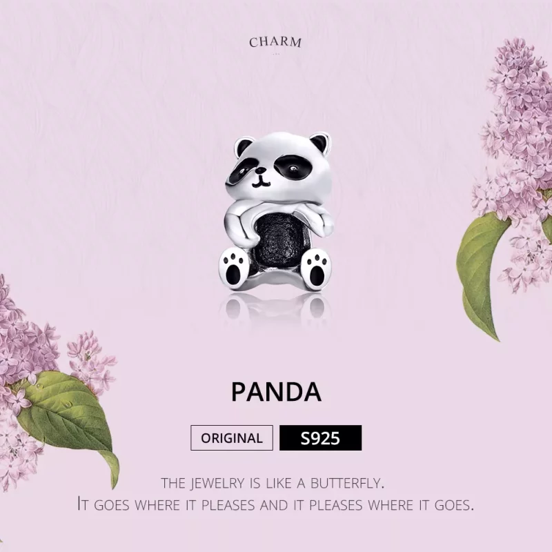 (imagen para) Charm de plata con estilo Pandora de Panda - SCC1175 - Ver 2