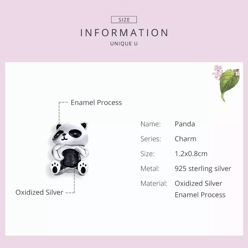 (imagen para) Charm de plata con estilo Pandora de Panda - SCC1175 - Ver 3