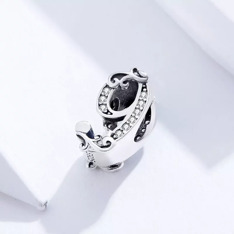 (imagen para) Charm de plata con estilo Pandora en forma de número 9 - SCC1418-9 - Ver 2