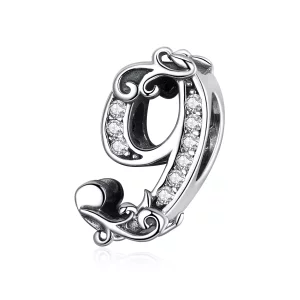 Charm de plata con estilo Pandora en forma de número 9 - SCC1418-9 (imagen para) Charm de plata con estilo Pandora en forma de número 9 - SCC1418-9