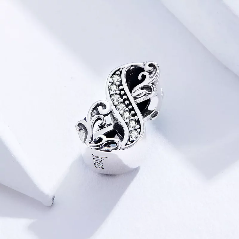 (imagen para) Charm de Plata con Estilo Pandora Número 8 - SCC1418-8 - Ver 2