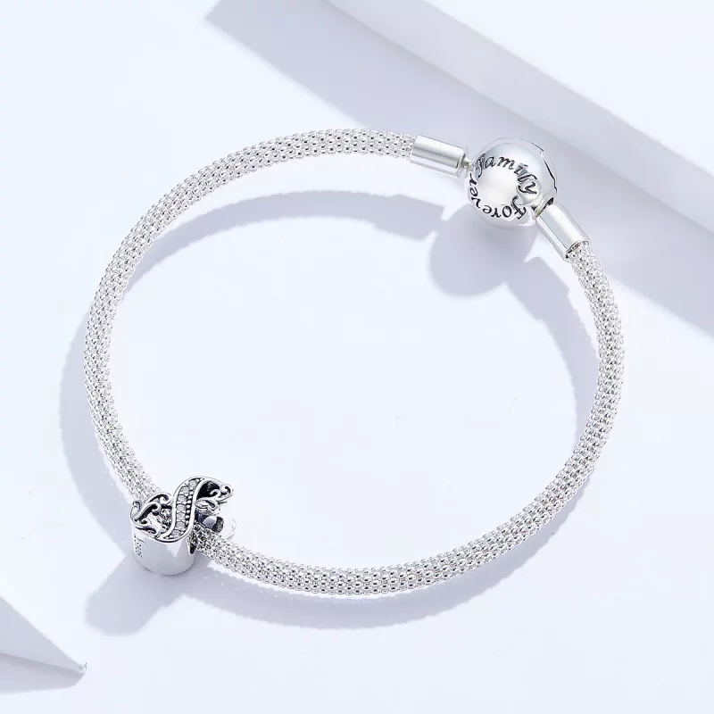 (imagen para) Charm de Plata con Estilo Pandora Número 8 - SCC1418-8 - Ver 3
