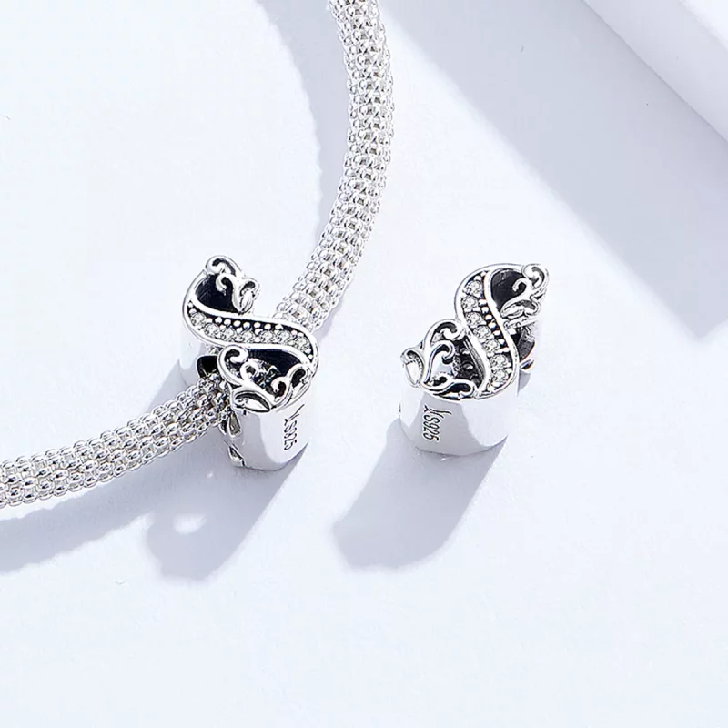 (imagen para) Charm de Plata con Estilo Pandora Número 8 - SCC1418-8 - Ver 4