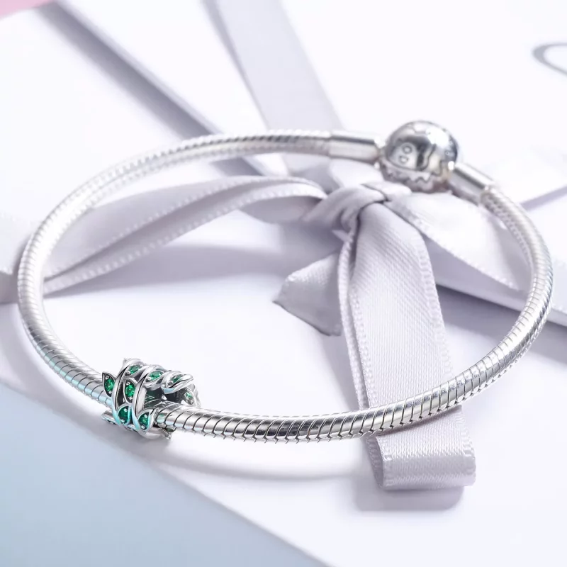 (imagen para) Charm de plata con estilo Pandora que representa el inicio de la primavera - SCC - Ver 5