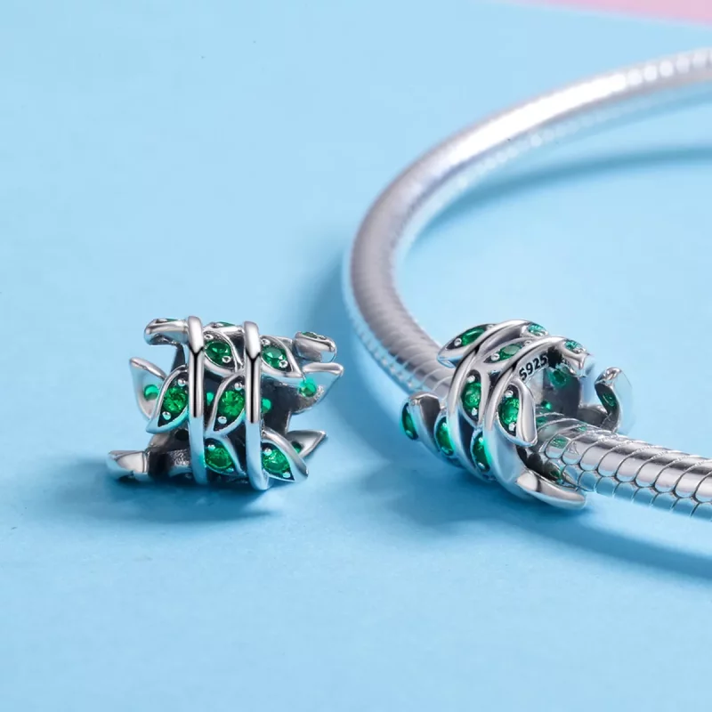 (imagen para) Charm de plata con estilo Pandora que representa el inicio de la primavera - SCC - Ver 6