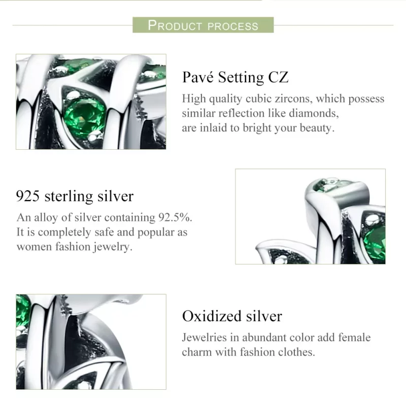 (imagen para) Charm de plata con estilo Pandora que representa el inicio de la primavera - SCC - Ver 8