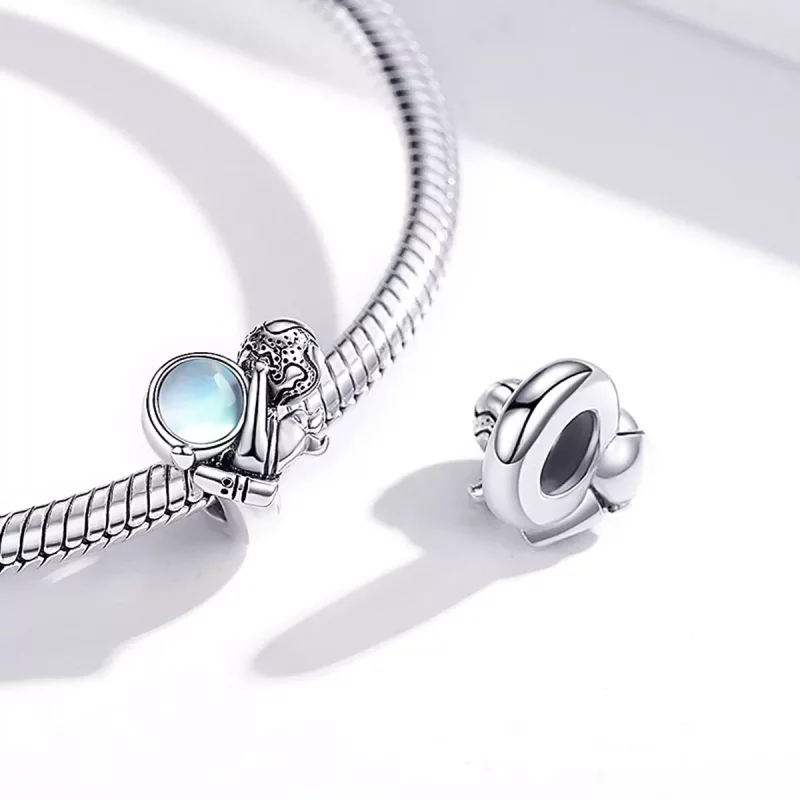 (imagen para) Charm de Plata Estilo Pandora Caminata Espacial - SCC1694 - Ver 4