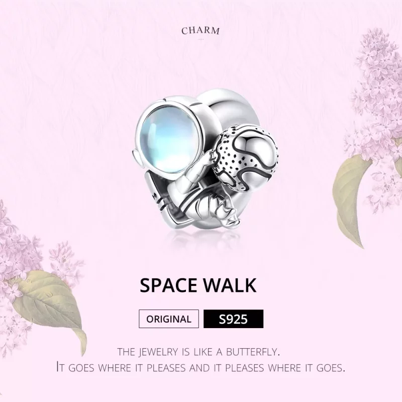 (imagen para) Charm de Plata Estilo Pandora Caminata Espacial - SCC1694 - Ver 6