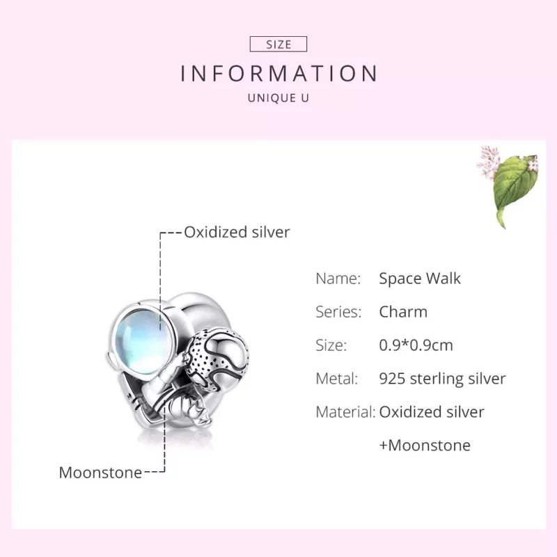 (imagen para) Charm de Plata Estilo Pandora Caminata Espacial - SCC1694 - Ver 7