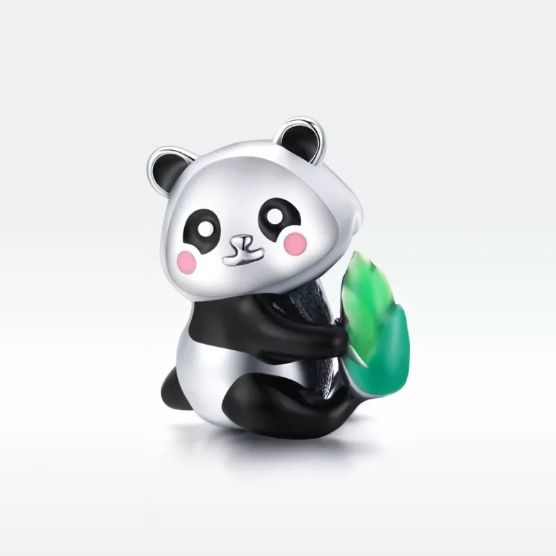 (imagen para) Charm de plata estilo Pandora con adorable cachorro de panda - SCC1832 - Ver 5