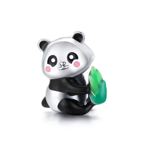 (imagen para) Charm de plata estilo Pandora con adorable cachorro de panda - SCC1832