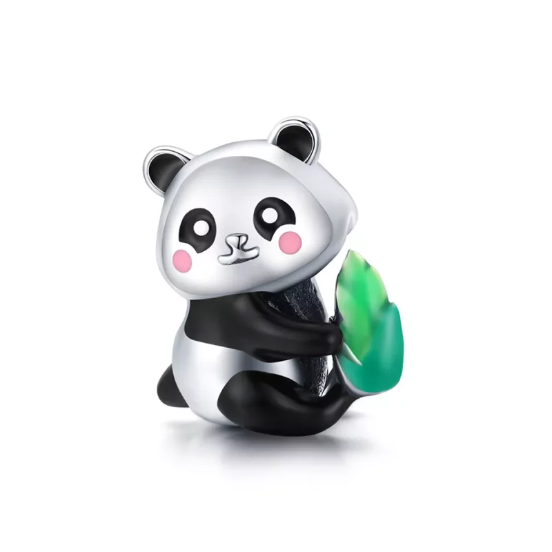 (imagen para) Charm de plata estilo Pandora con adorable cachorro de panda - SCC1832