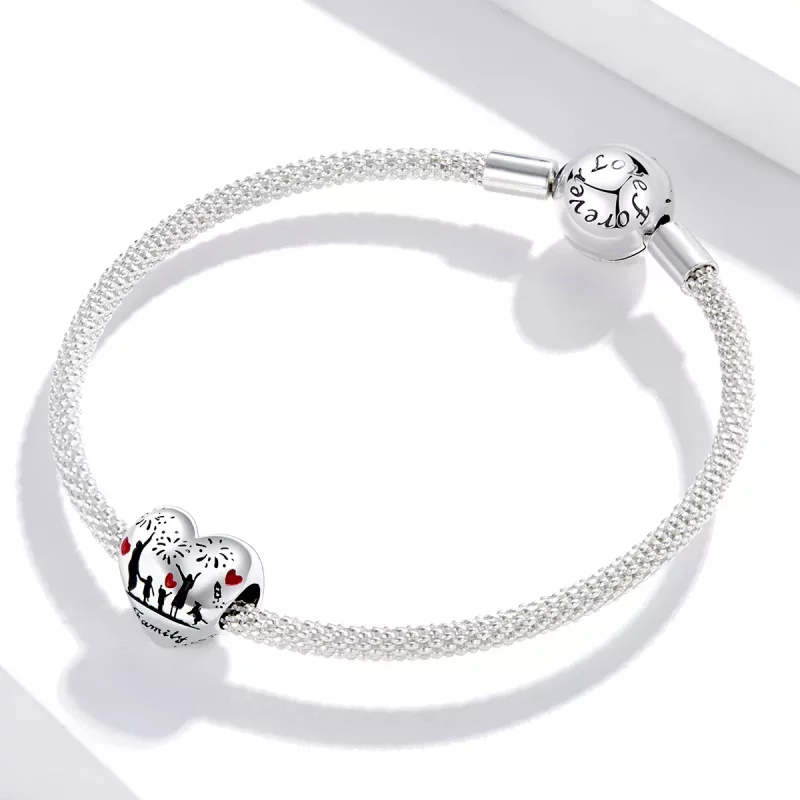 (imagen para) Charm de Plata Estilo Pandora con Amor Familiar - SCC1634 - Ver 3