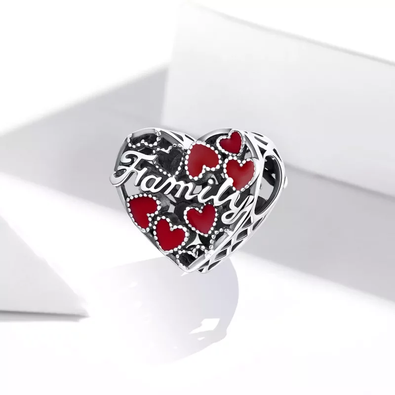 (imagen para) Charm de Plata Estilo Pandora con Cálido Diseño Familiar - SCC1750 - Ver 2