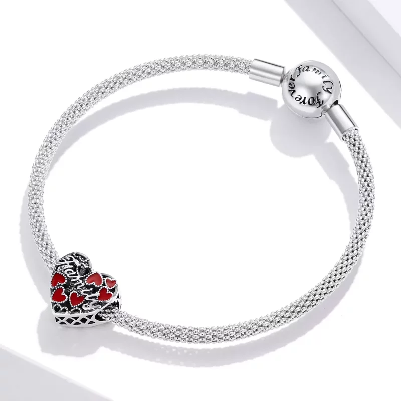 (imagen para) Charm de Plata Estilo Pandora con Cálido Diseño Familiar - SCC1750 - Ver 3