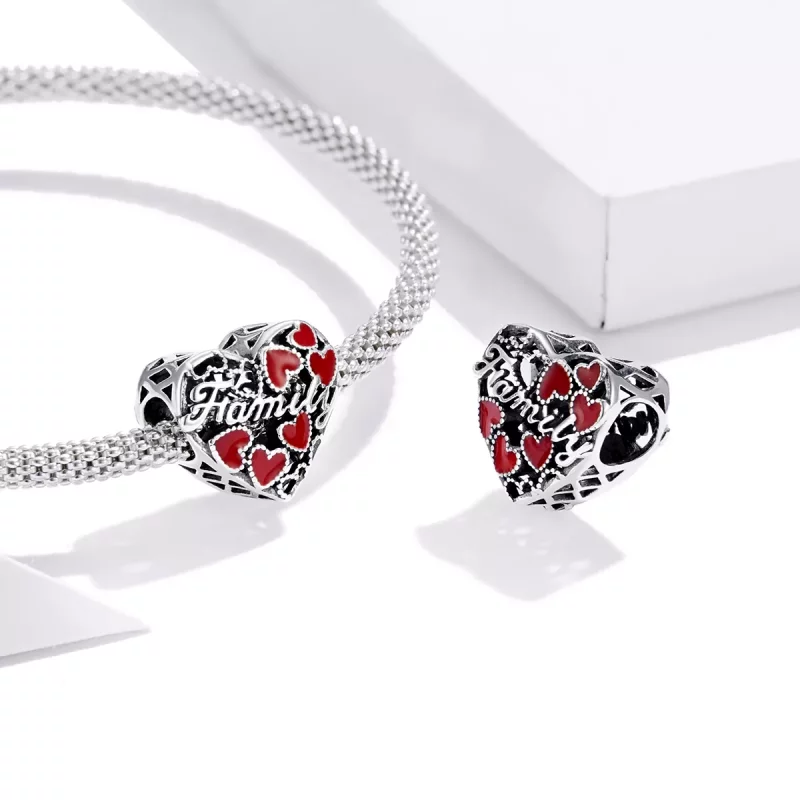 (imagen para) Charm de Plata Estilo Pandora con Cálido Diseño Familiar - SCC1750 - Ver 4