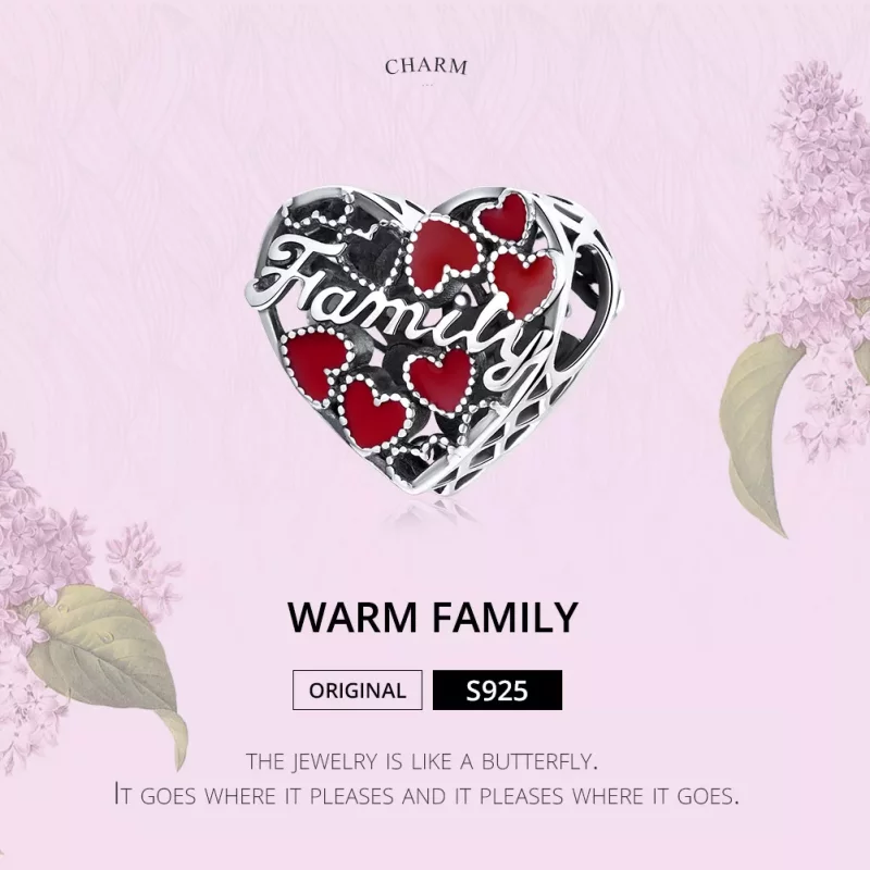 (imagen para) Charm de Plata Estilo Pandora con Cálido Diseño Familiar - SCC1750 - Ver 6