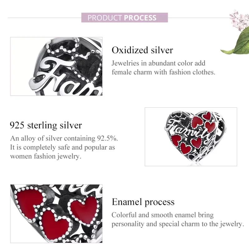 (imagen para) Charm de Plata Estilo Pandora con Cálido Diseño Familiar - SCC1750 - Ver 8