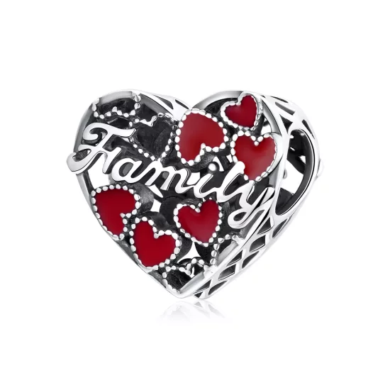 (imagen para) Charm de Plata Estilo Pandora con Cálido Diseño Familiar - SCC1750