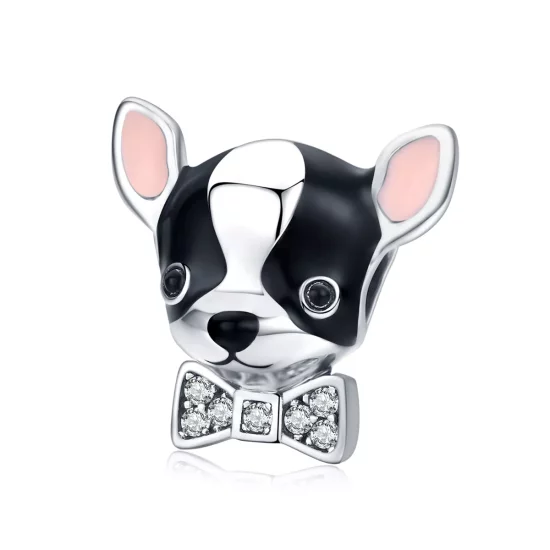(imagen para) Charm de plata estilo Pandora con diseño de Chihuahua - SCC1310