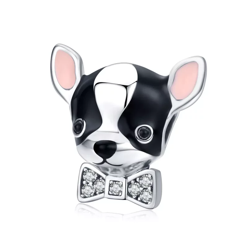 (imagen para) Charm de plata estilo Pandora con diseño de Chihuahua - SCC1310