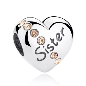 (imagen para) Charm de plata estilo Pandora con diseño de hermana - SCC008