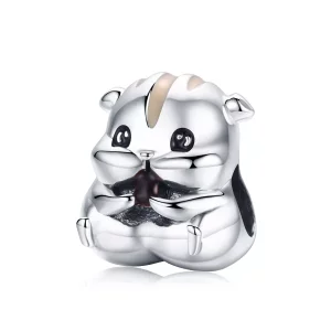 Charm de plata estilo Pandora con diseño de hámster - SCC1133 (imagen para) Charm de plata estilo Pandora con diseño de hámster - SCC1133