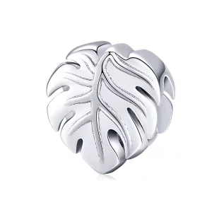 (imagen para) Charm de plata estilo Pandora con diseño de Monstera - BSC141