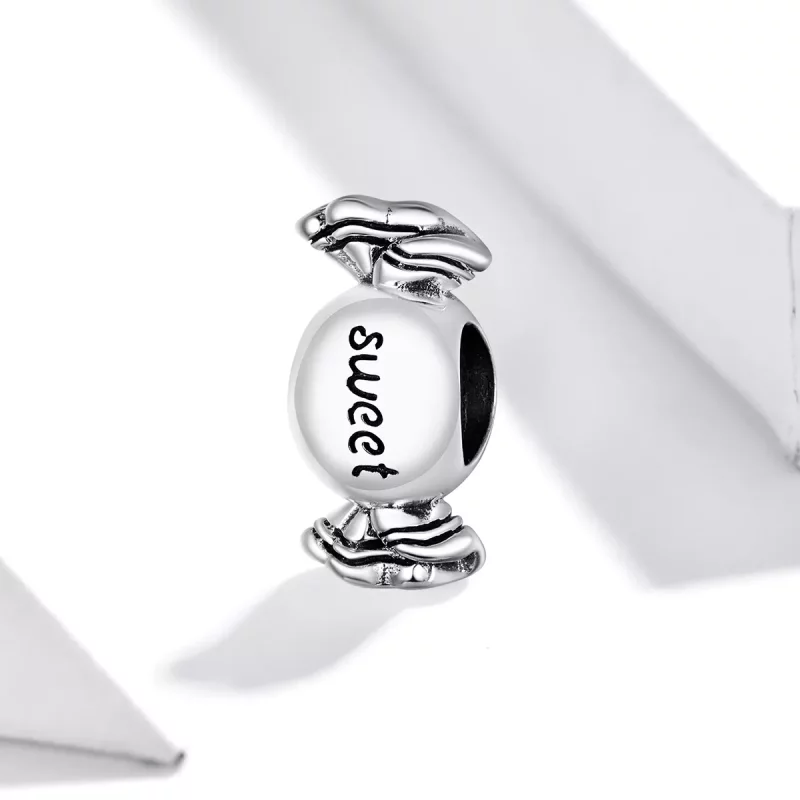 (imagen para) Charm de plata estilo Pandora con dulce de caramelo - BSC353 - Ver 2