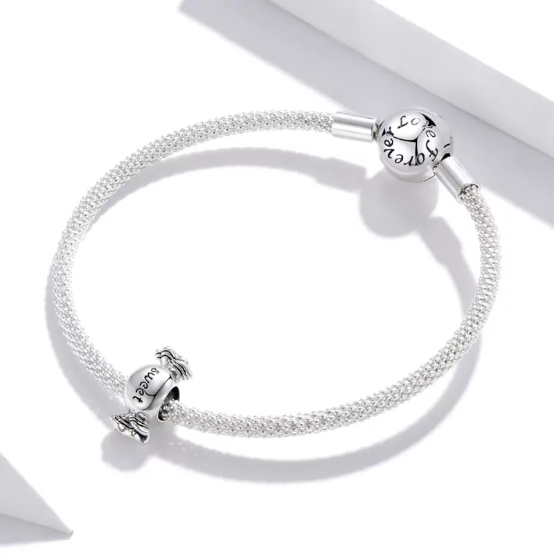 (imagen para) Charm de plata estilo Pandora con dulce de caramelo - BSC353 - Ver 3