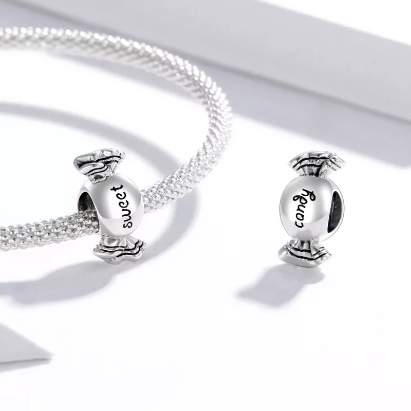(imagen para) Charm de plata estilo Pandora con dulce de caramelo - BSC353 - Ver 4