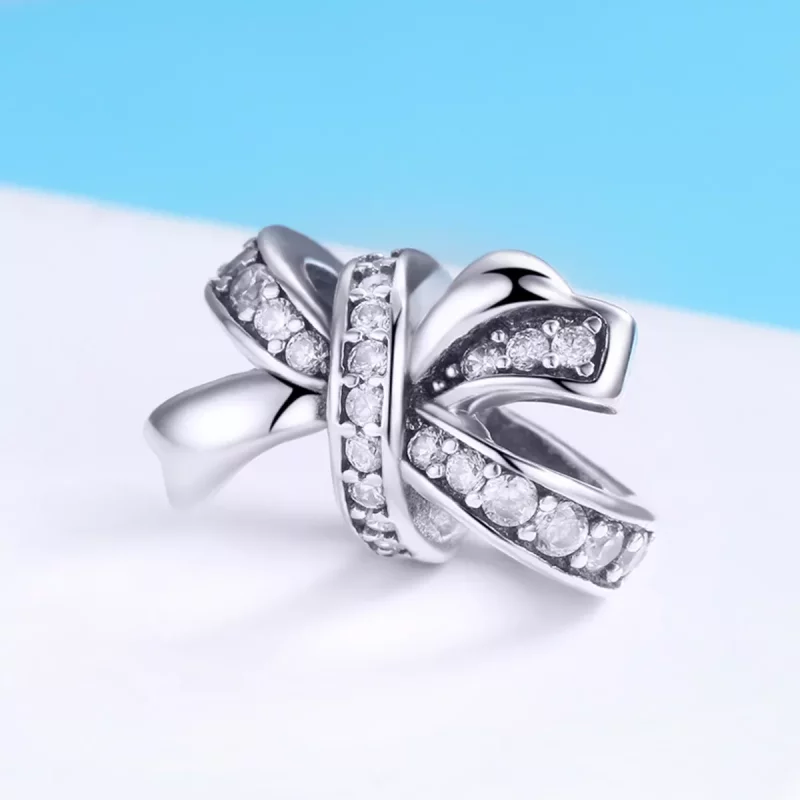 (imagen para) Charm de plata estilo Pandora con dulce lazo - SCC773 - Ver 2