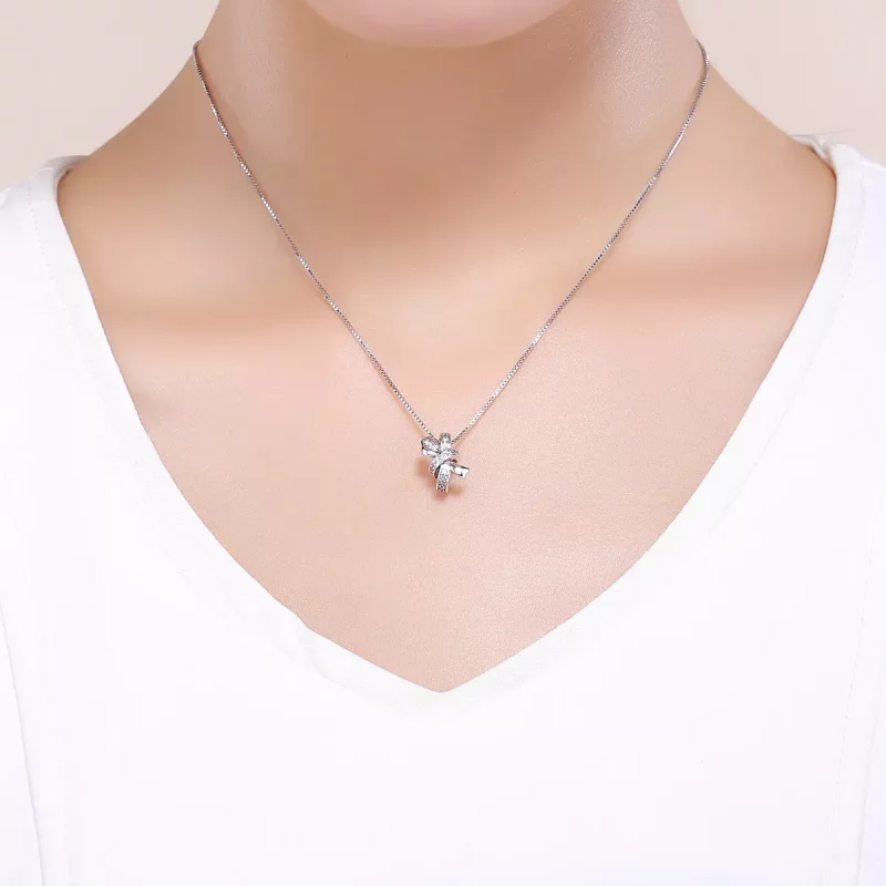 (imagen para) Charm de plata estilo Pandora con dulce lazo - SCC773 - Ver 5
