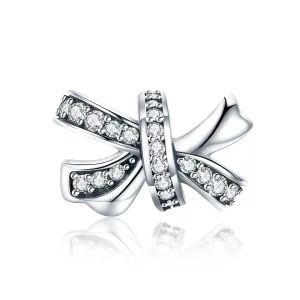 (imagen para) Charm de plata estilo Pandora con dulce lazo - SCC773
