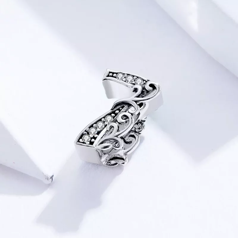 (imagen para) Charm de plata estilo Pandora con el número 7 - SCC1418-7 - Ver 2