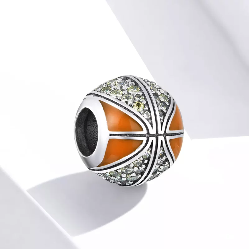 (imagen para) Charm de Plata Estilo Pandora con Espíritu del Baloncesto - SCC1506 - Ver 2