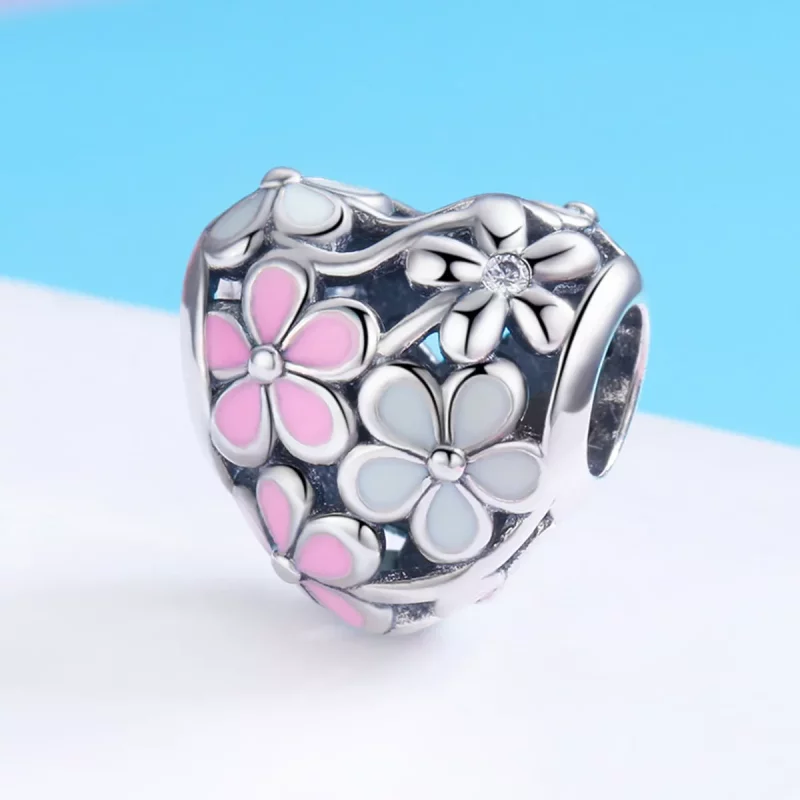 (imagen para) Charm de Plata Estilo Pandora con Flor de Bendición - SCC761 - Ver 2