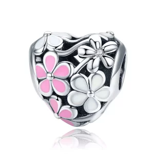 (imagen para) Charm de Plata Estilo Pandora con Flor de Bendición - SCC761