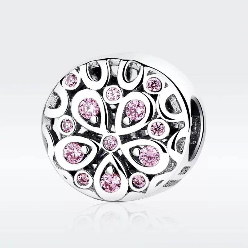 (imagen para) Charm de Plata estilo Pandora con florecimiento - SCC053 - Ver 3