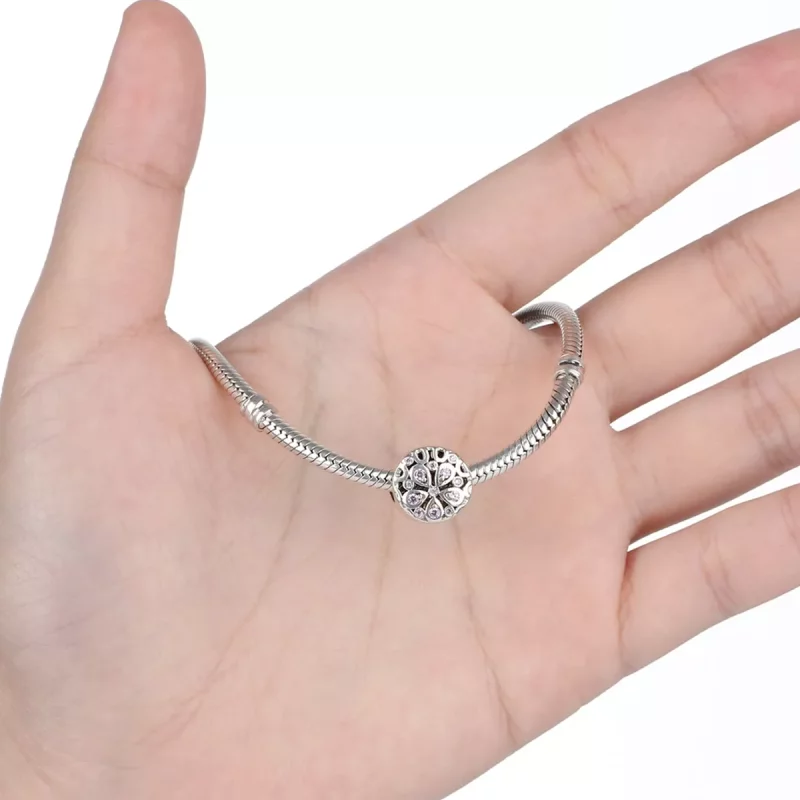 (imagen para) Charm de Plata estilo Pandora con florecimiento - SCC053 - Ver 5