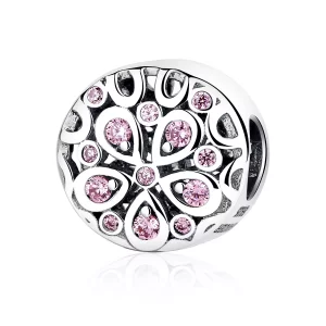 (imagen para) Charm de Plata estilo Pandora con florecimiento - SCC053