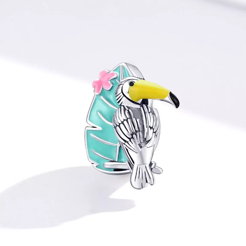 (imagen para) Charm de plata estilo Pandora con forma de cigüeña - SCC1531 - Ver 2