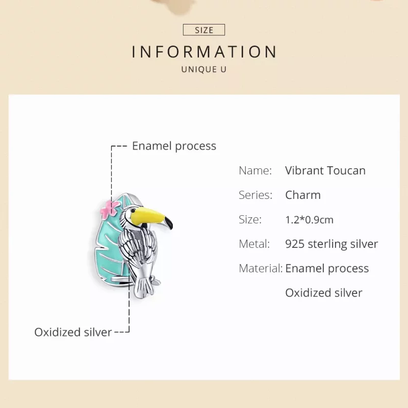 (imagen para) Charm de plata estilo Pandora con forma de cigüeña - SCC1531 - Ver 6