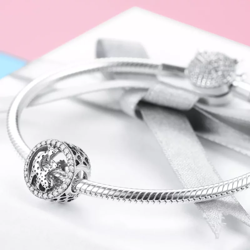 (imagen para) Charm de plata estilo Pandora con forma de jirafa - SCC997 - Ver 4