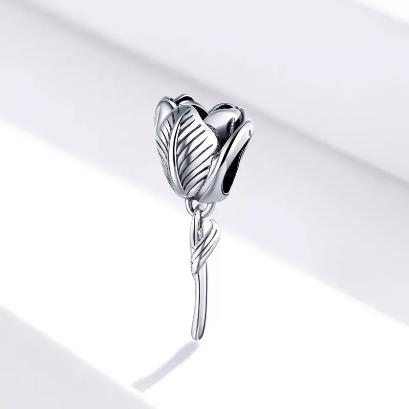 (imagen para) Charm de plata estilo Pandora con forma de tulipán - SCC1514 - Ver 2