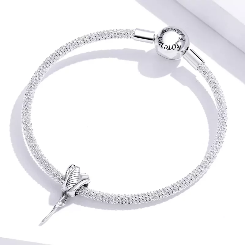 (imagen para) Charm de plata estilo Pandora con forma de tulipán - SCC1514 - Ver 3