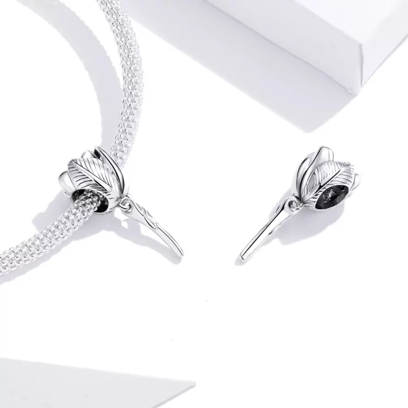 (imagen para) Charm de plata estilo Pandora con forma de tulipán - SCC1514 - Ver 4