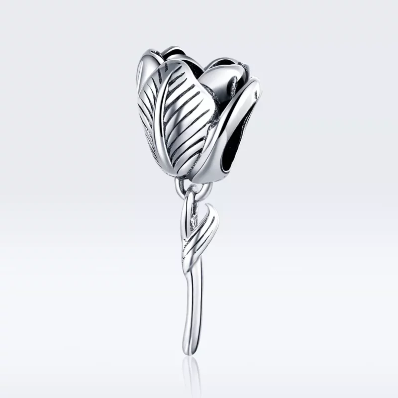 (imagen para) Charm de plata estilo Pandora con forma de tulipán - SCC1514 - Ver 5