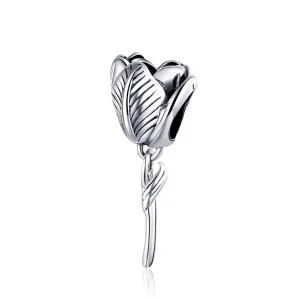 (imagen para) Charm de plata estilo Pandora con forma de tulipán - SCC1514